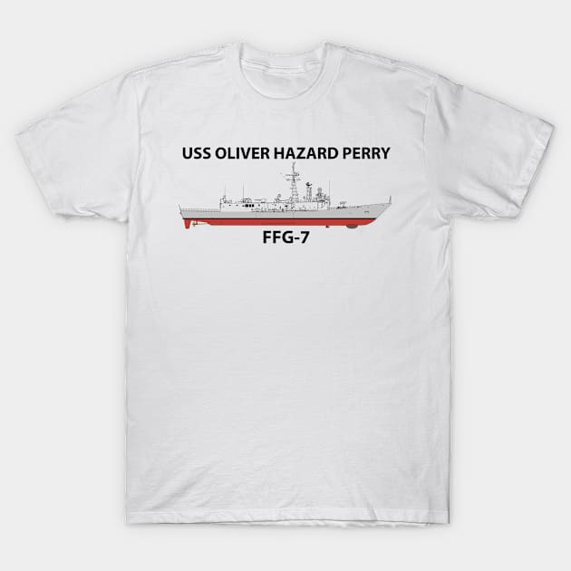 USS OLIVER HAZARD PERRY - FFG-7 T-Shirt by jackdustys